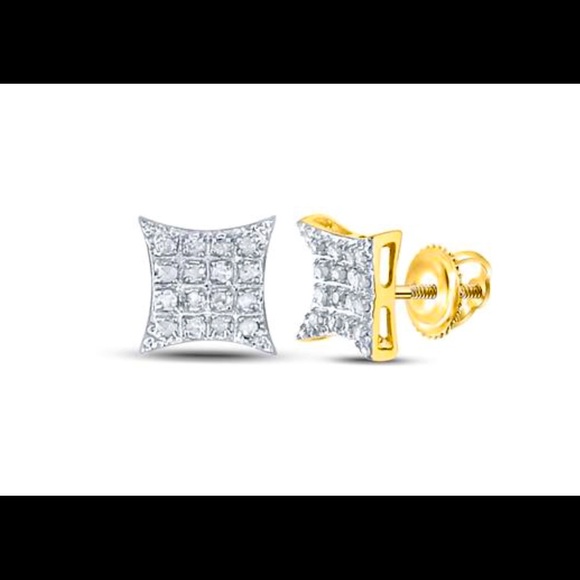 10k solid real gold real diamond kite earrings, FREE APPRAISAL, not plated, SALE - Picture 1 of 8